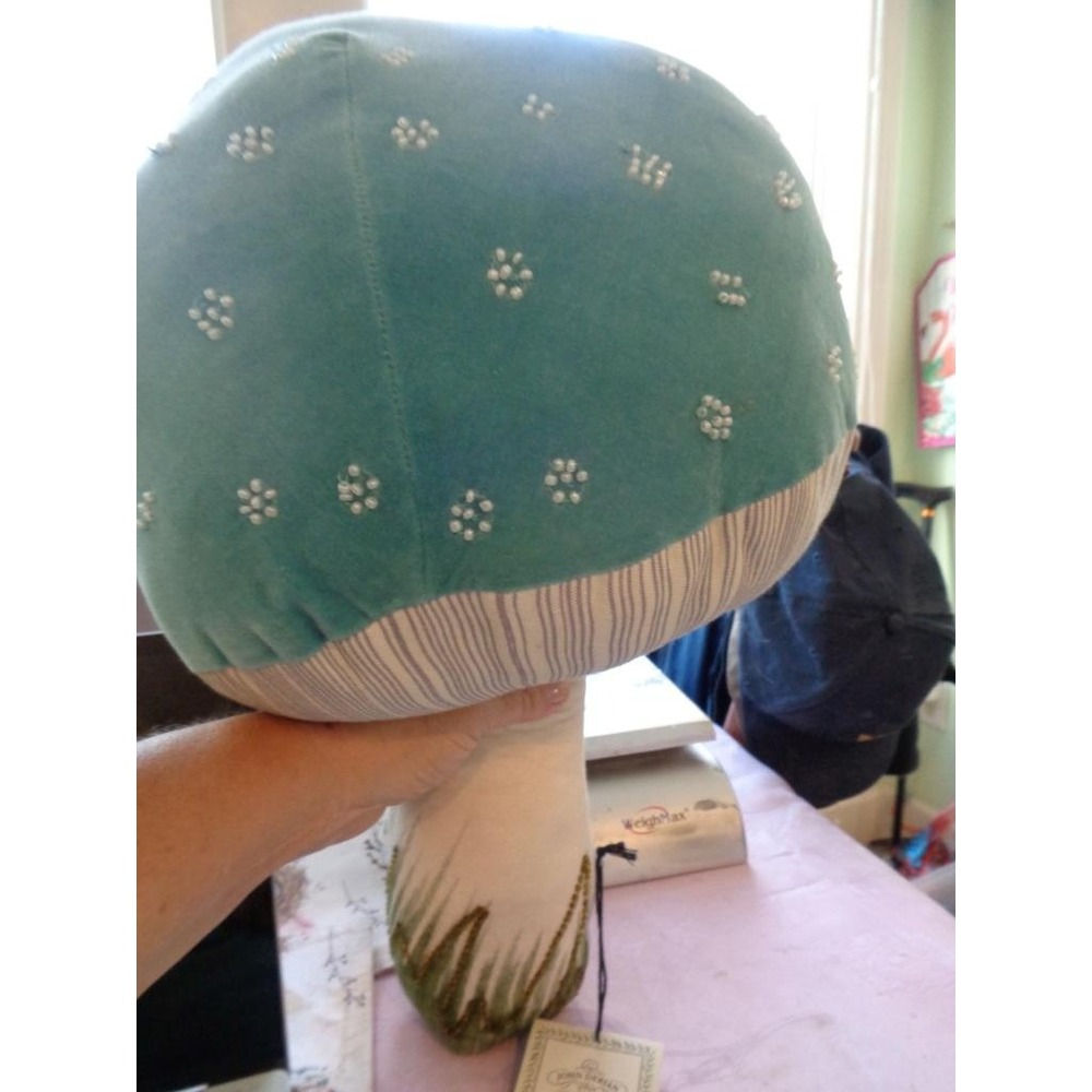 John Derian Mushroom Pillow Green Blue *